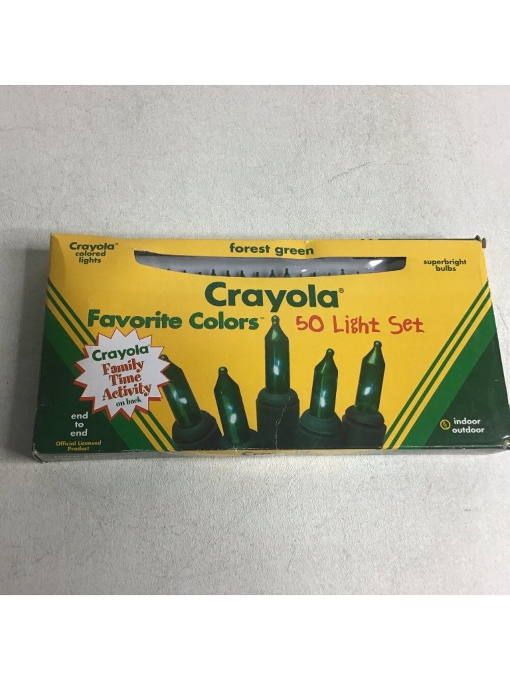 1996 Crayola Favorite Colors 50 Light Set Indoor Outdoor Green